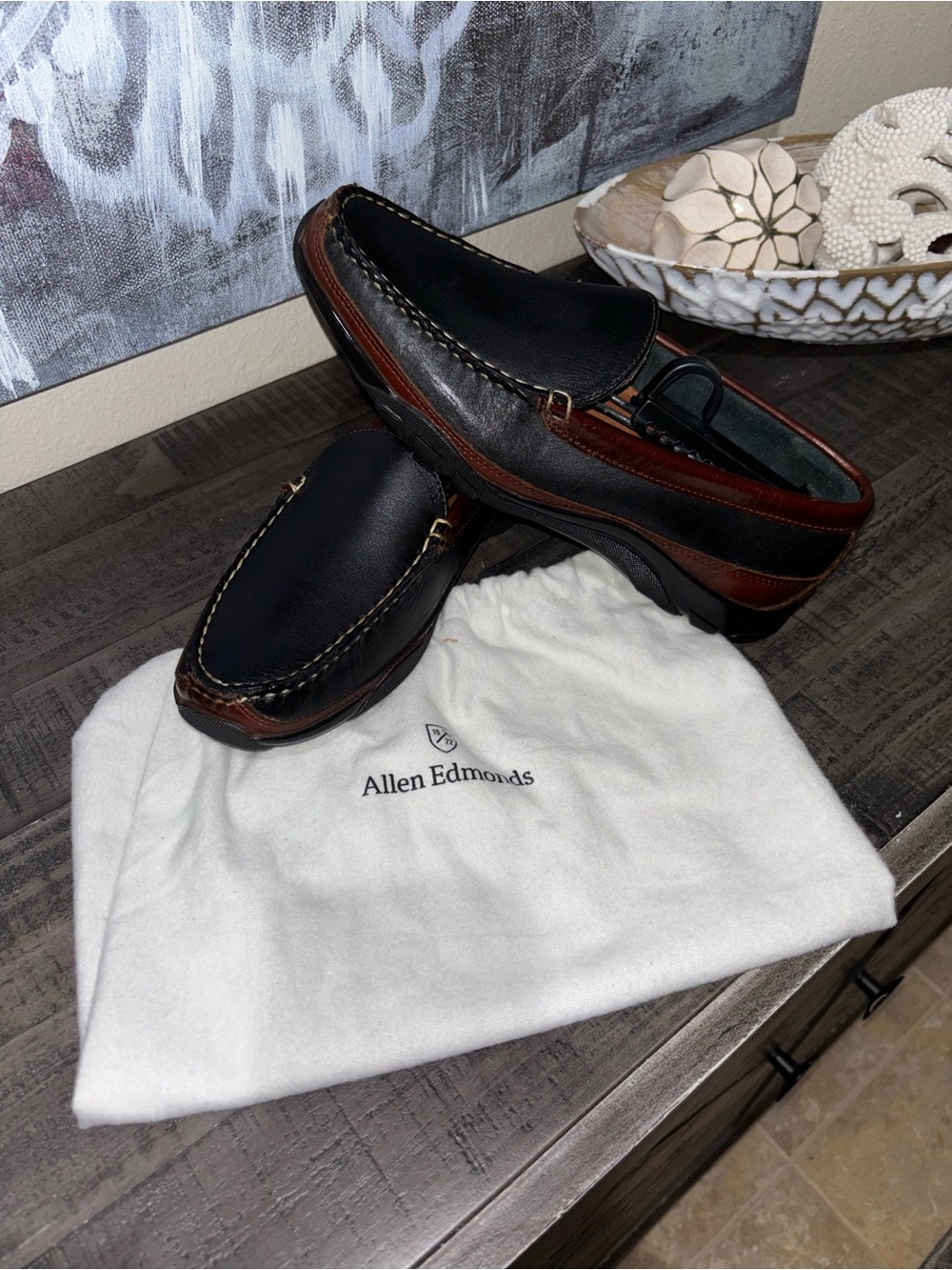 Allen Edmonds Boulder leather driving moccasins MENS - Picture 12 of 16